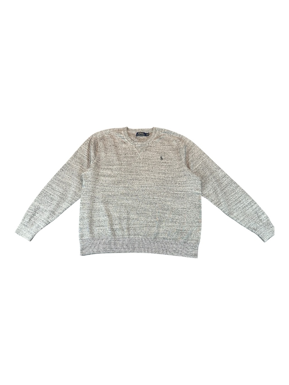 Polo Ralph Lauren Men’s L Crewneck Sweater Heather Gray Pony Logo Knit Pullover
